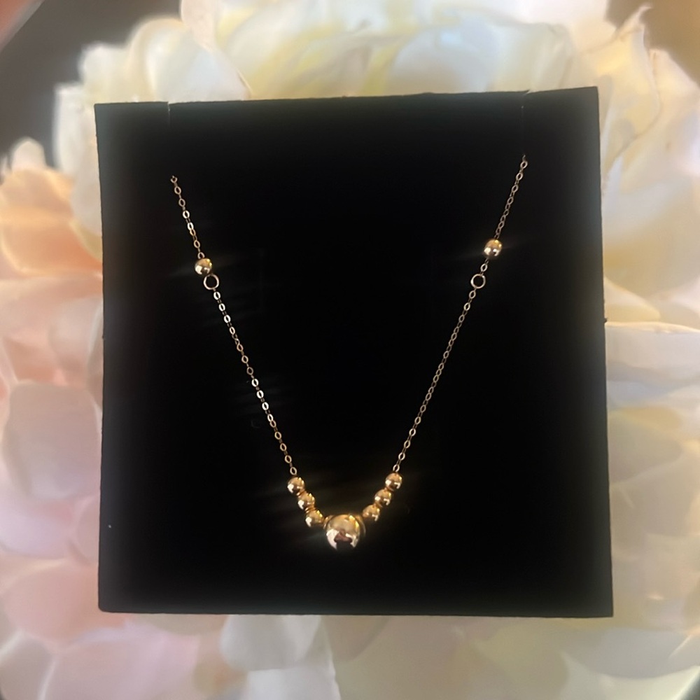 Ball charm 18k solid gold necklace
